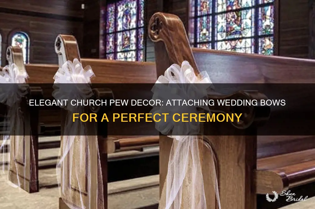 how to attach wedding bows to church pews