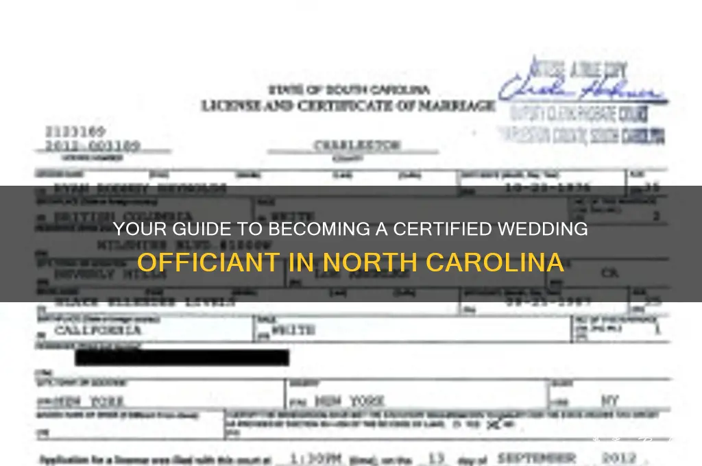 how to become a wedding officiant in North Carolina