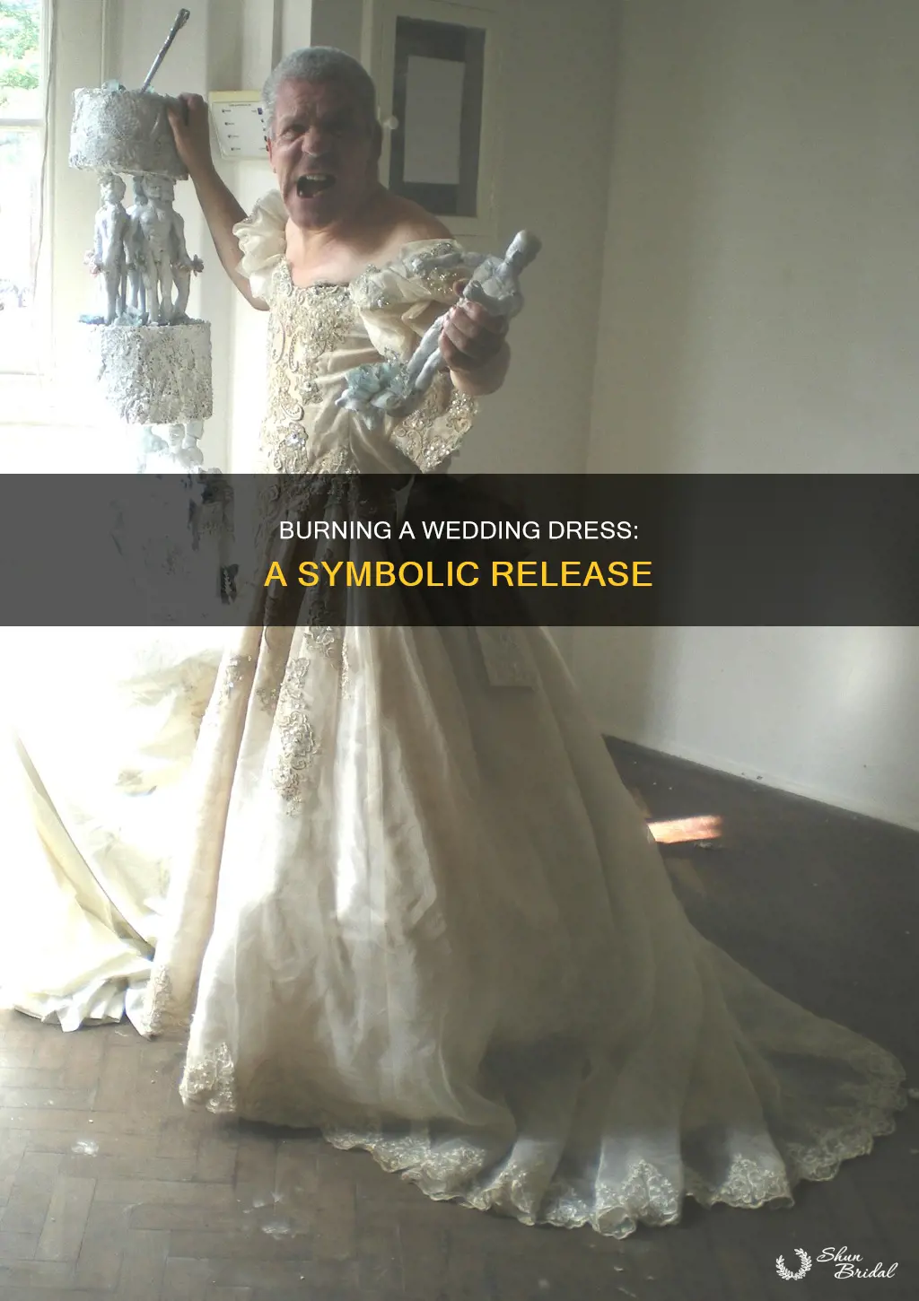 how to burn a wedding dress