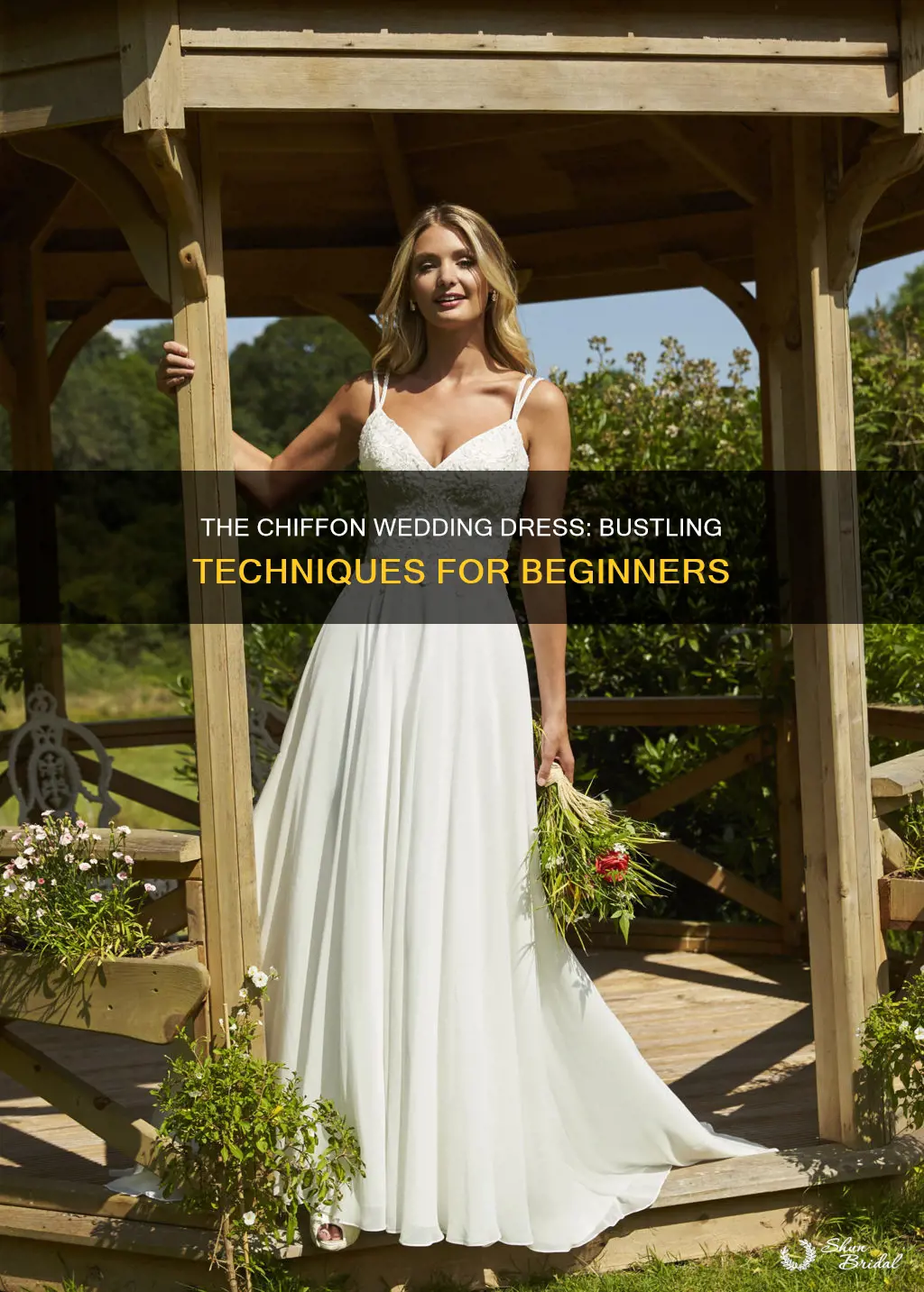 how to bustle a chiffon wedding dress