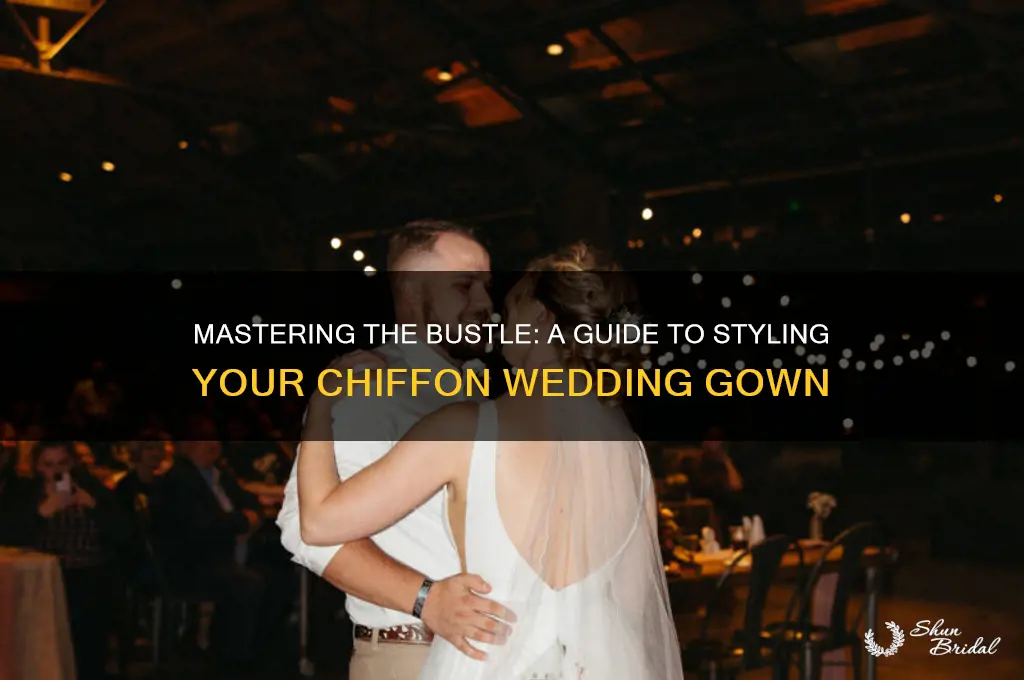 how to bustle a chiffon wedding gown