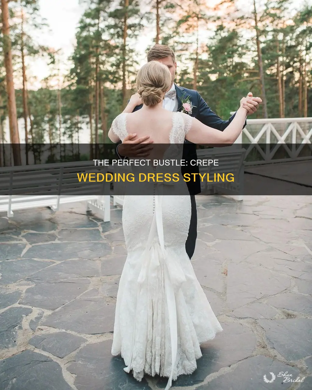 how to bustle a crepe wedding dress