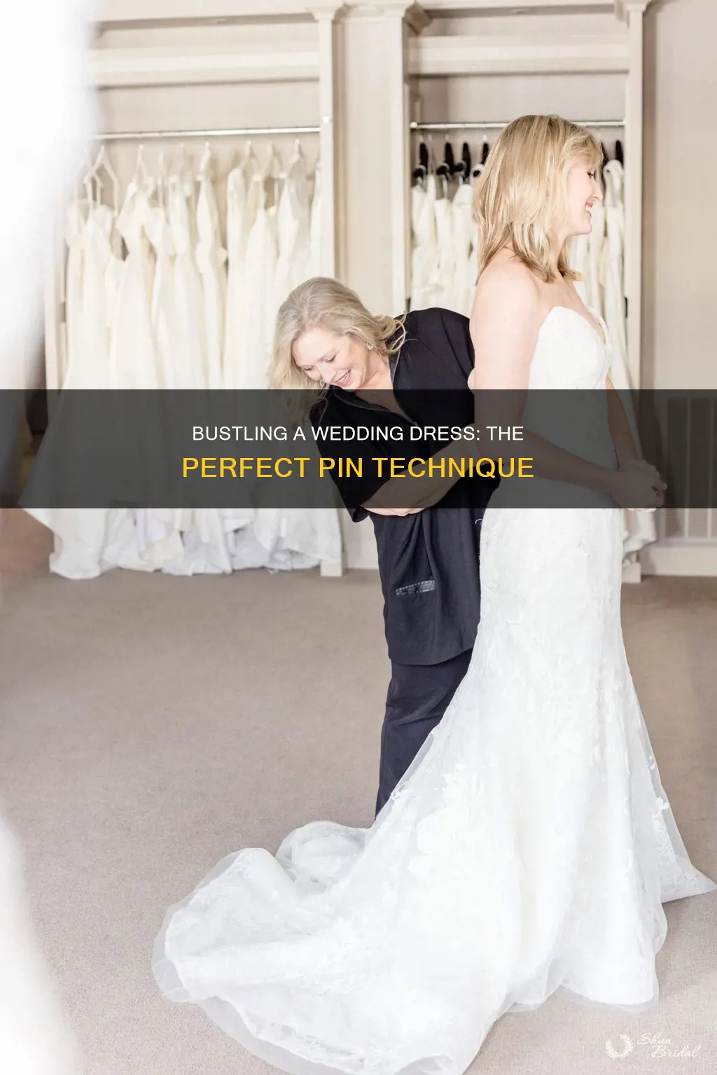 how to bustle a wedding dress using pins