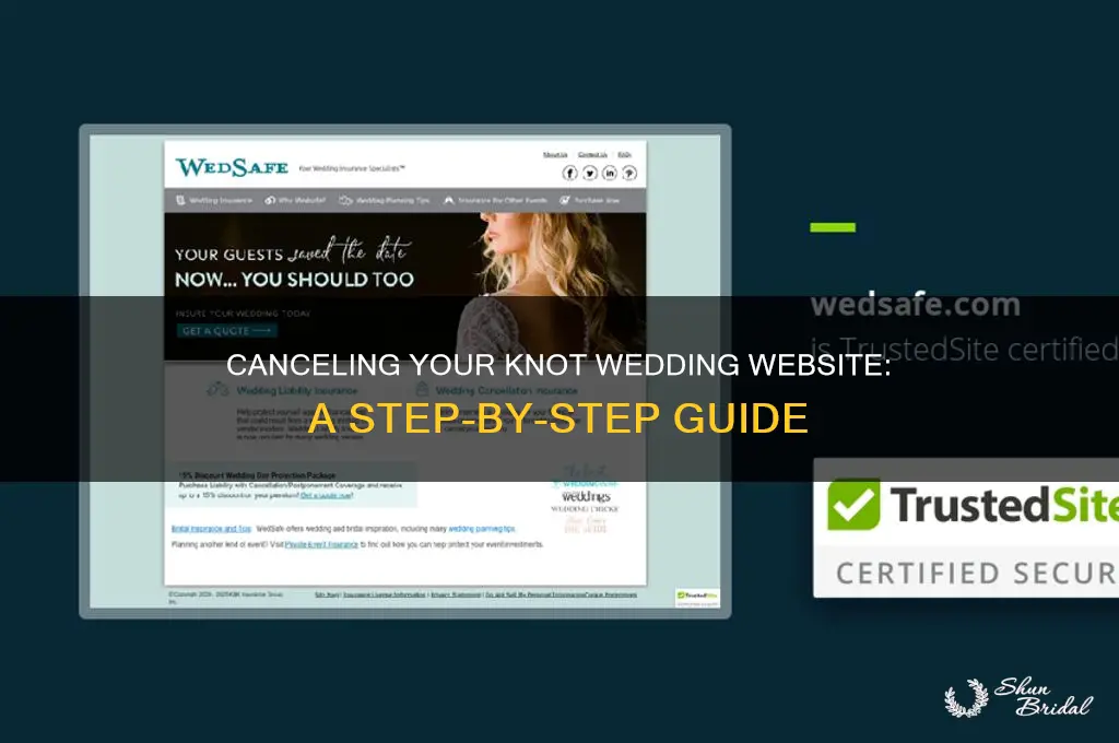 how to cancel the knot wedding website