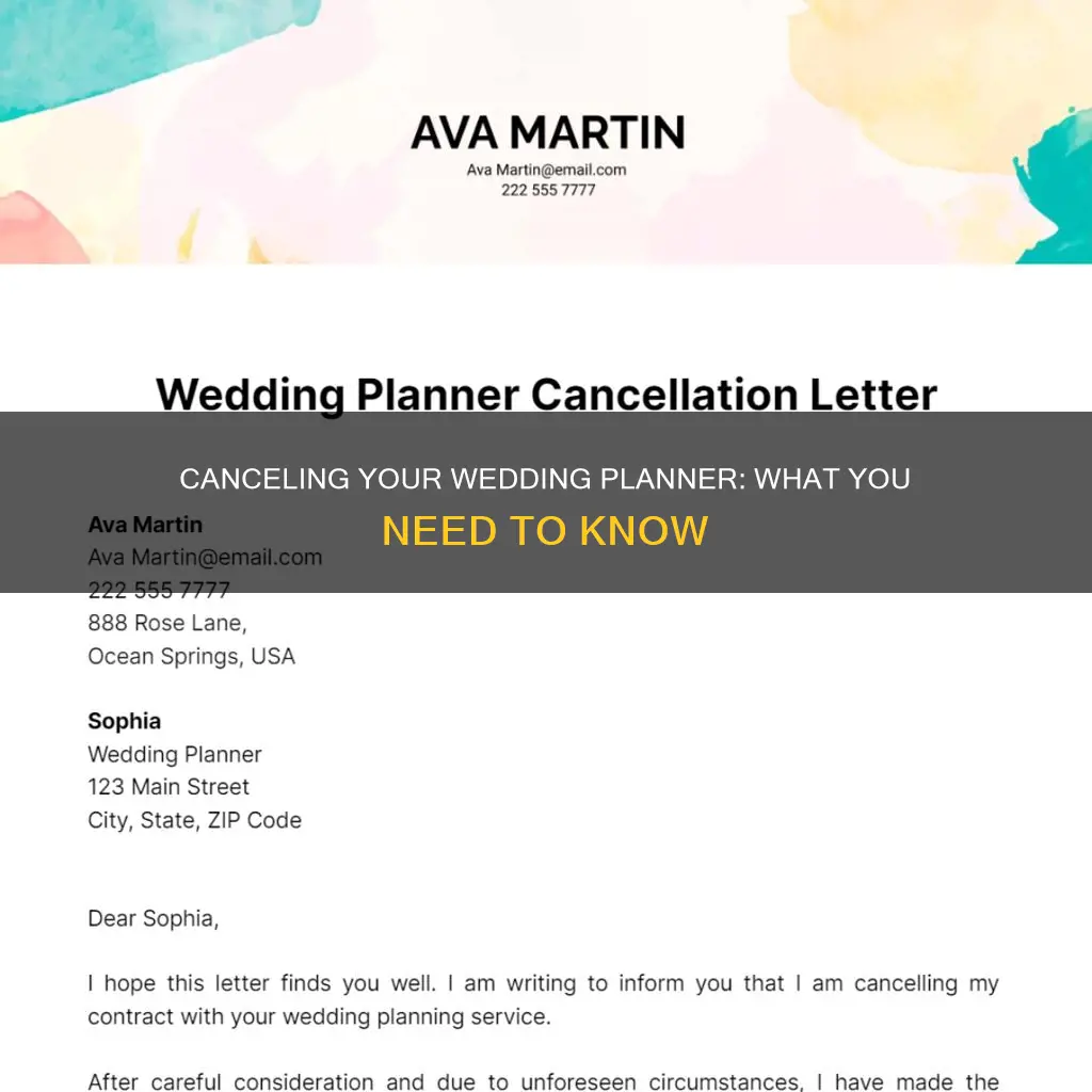 how to cancel wedding planner