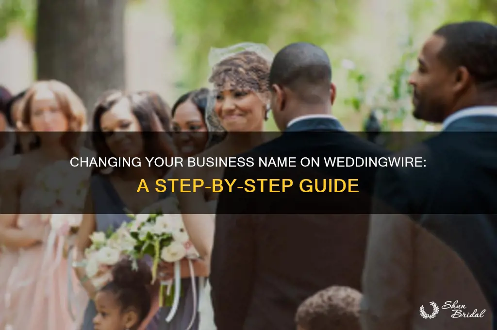 how to change business name on wedding wire
