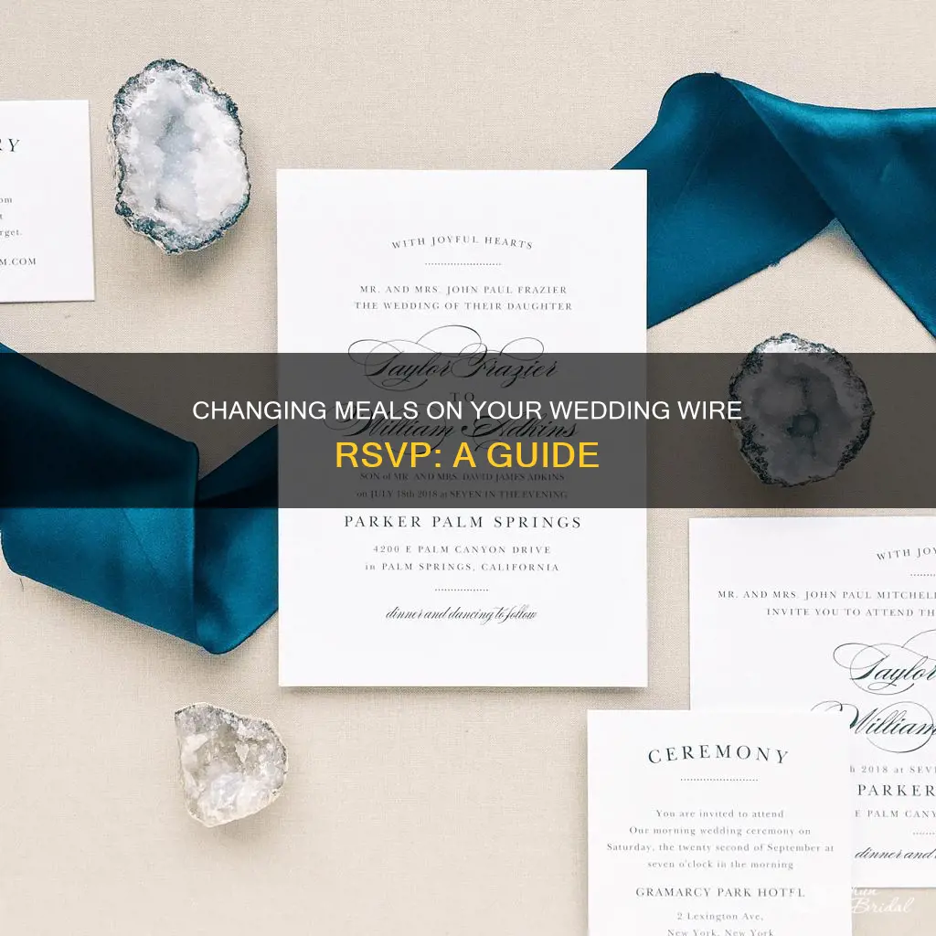 how to change meal on rsvp wedding wire
