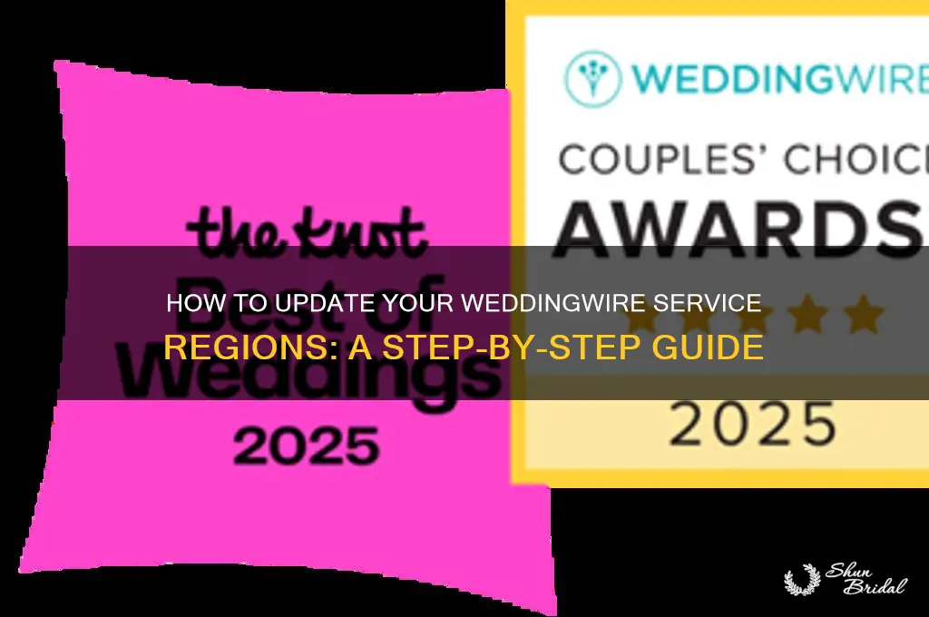 how to change regions serviced on wedding wire