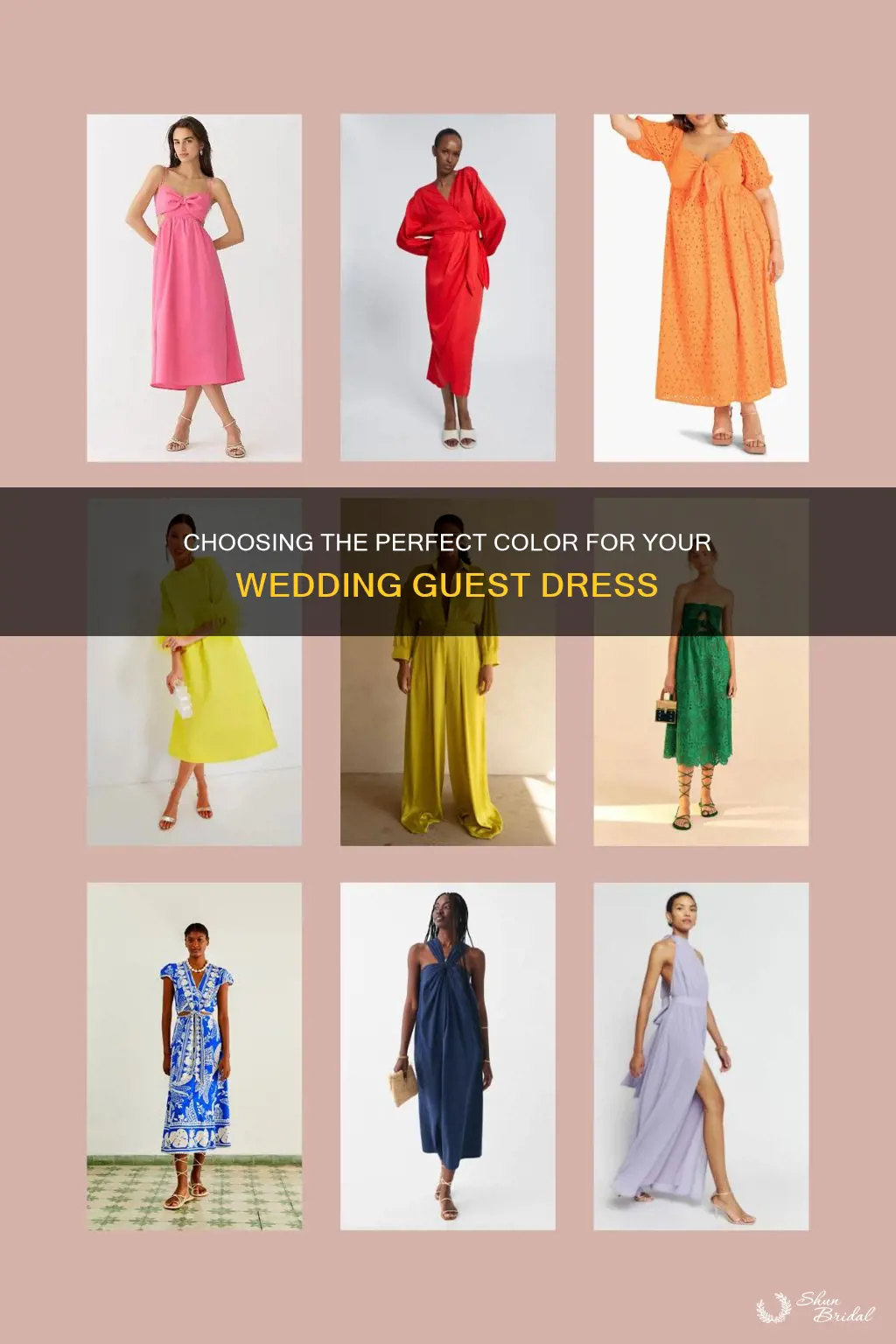 how to choose a color of wedding guest dress