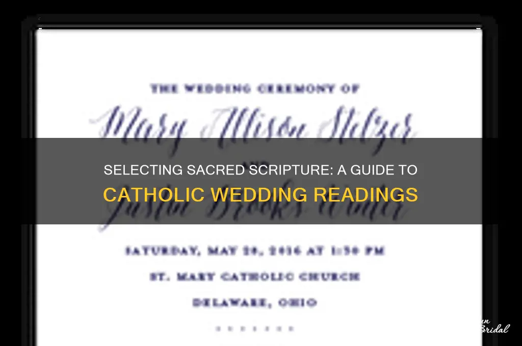 how to choose readings for catholic wedding