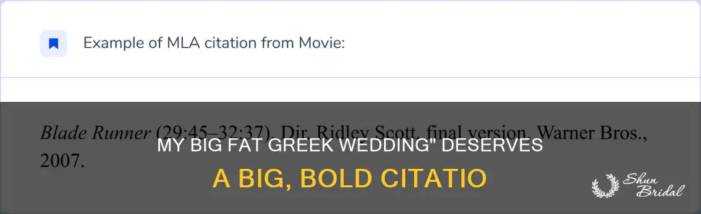 how to cite the film my big fat greek wedding