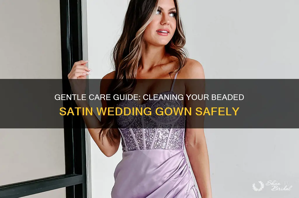 how to clean a beaded satin wedding gown