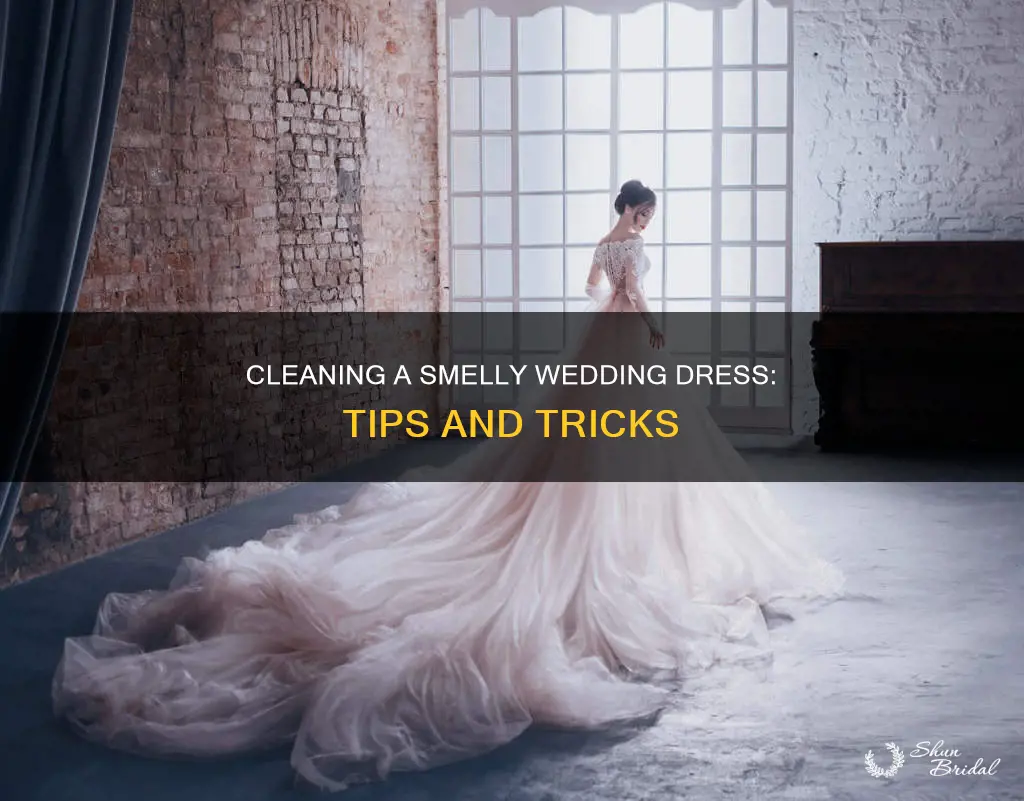 how to clean a wedding dress that smells