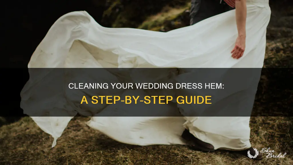 how to clean hem of wedding dress