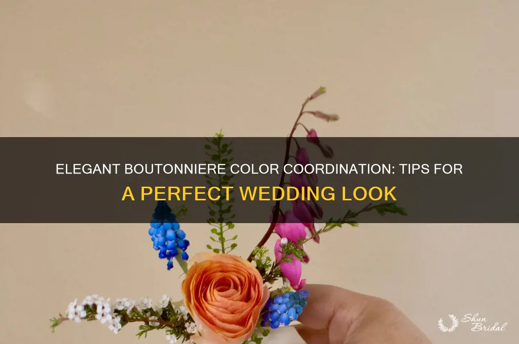 how to color coordinate wedding boutonniere