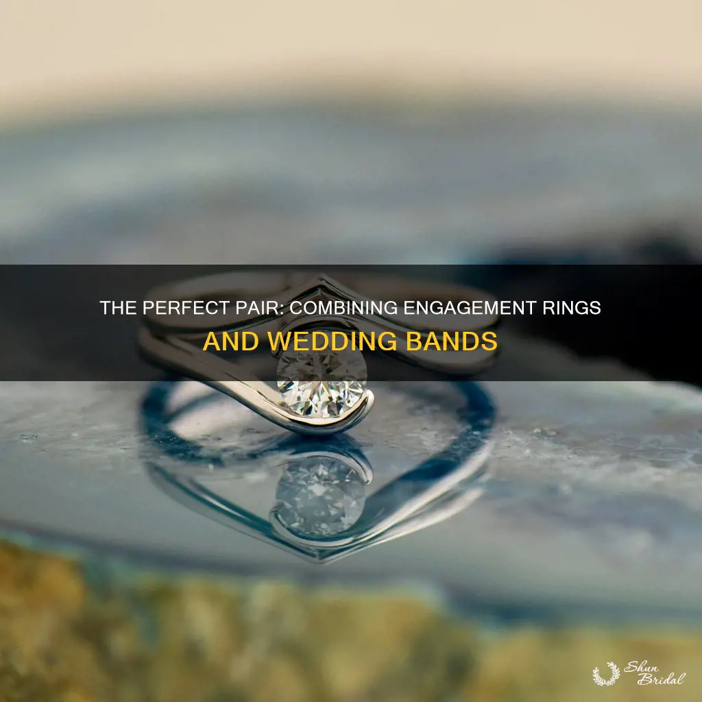 how to combine engagement ring and wedding band