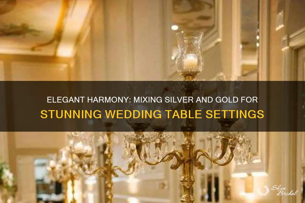 how to combine silver and gold ina wedding table set