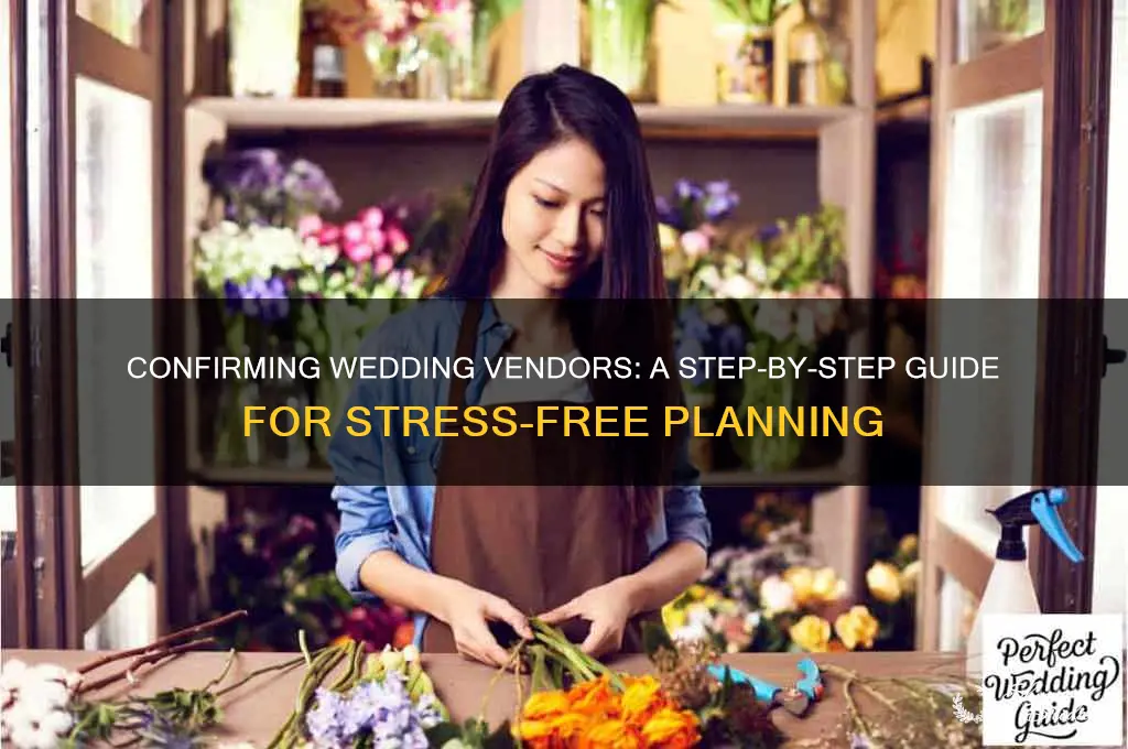 how to confirm vendors wedding