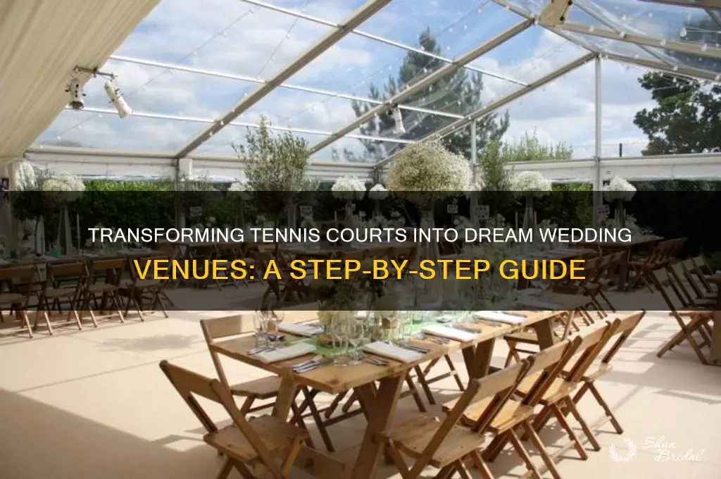 how to cover a tennis court for a wedding