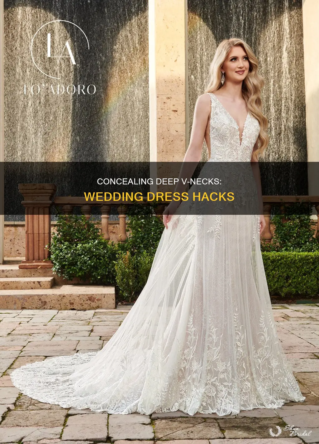 how to cover deep v in wedding dress