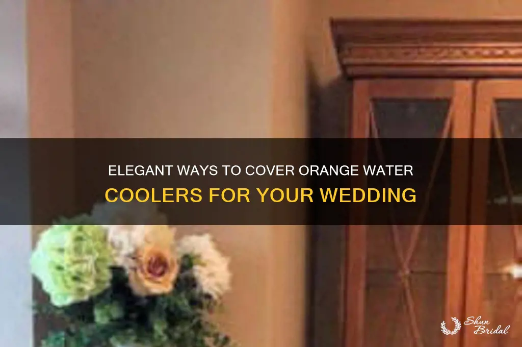 how to cover orange water cooler for wedding