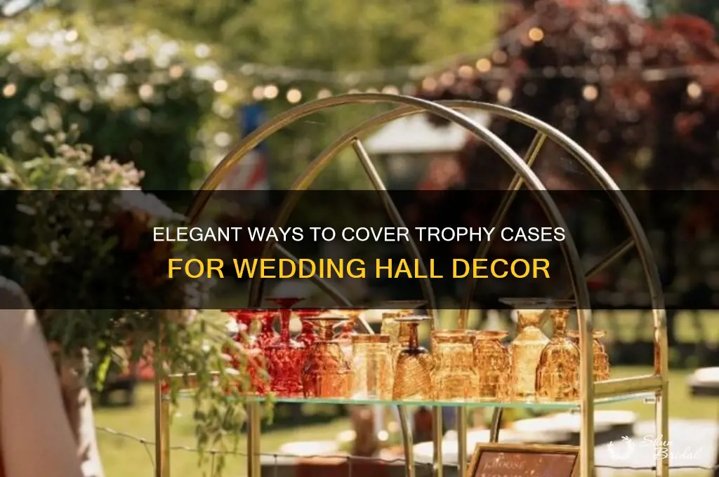 how to cover trophy cases in halls for wedding