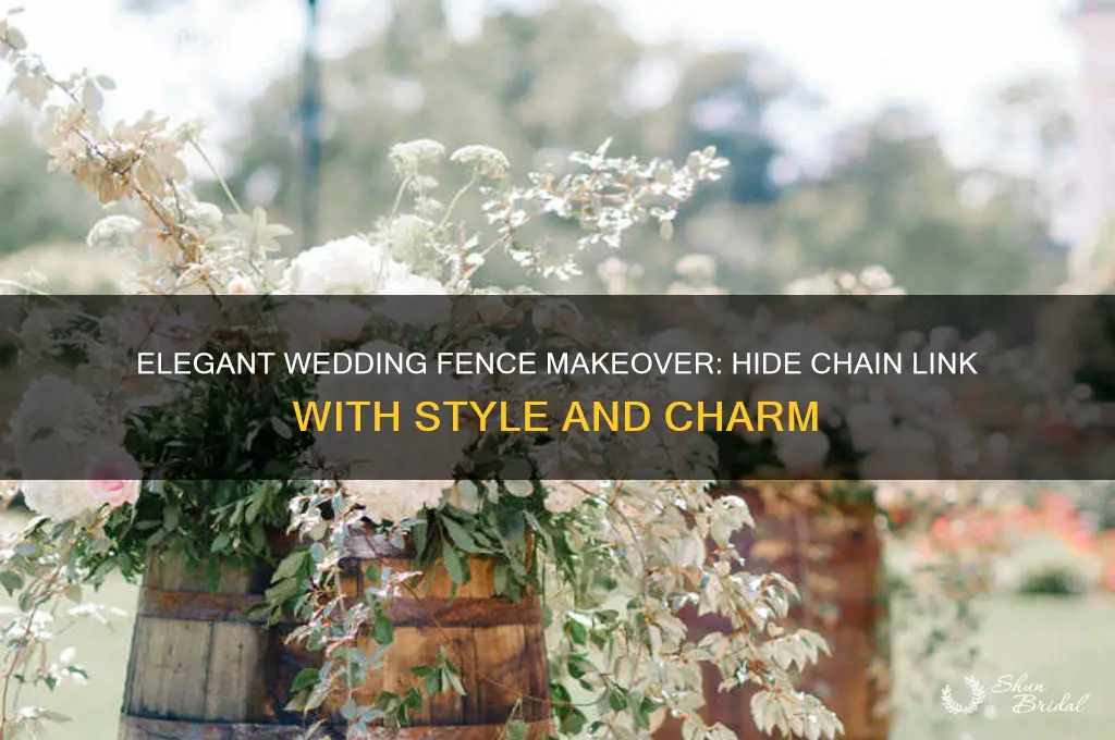 how to cover ugly chain link fence for a wedding