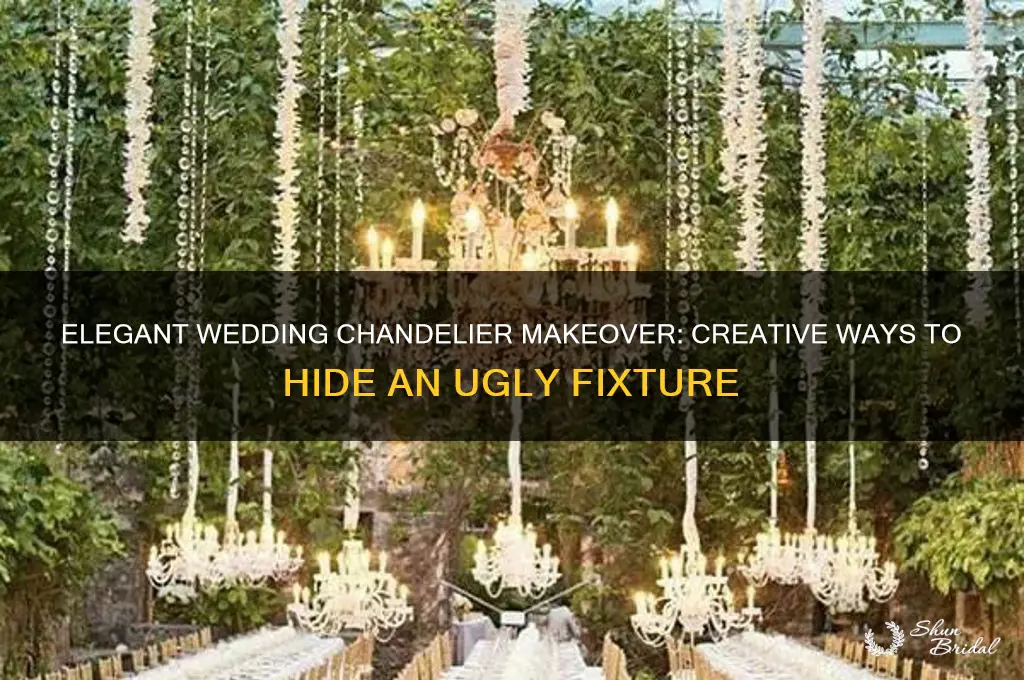 how to cover ugly chandelier for wedding