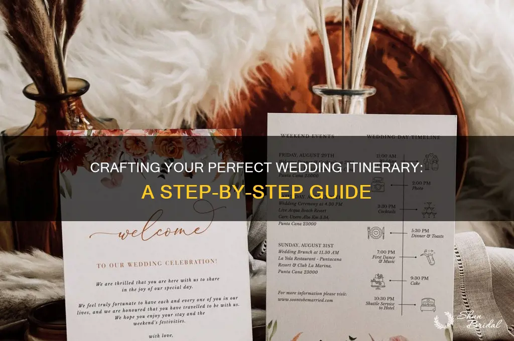 how to creat an wedding itenerary