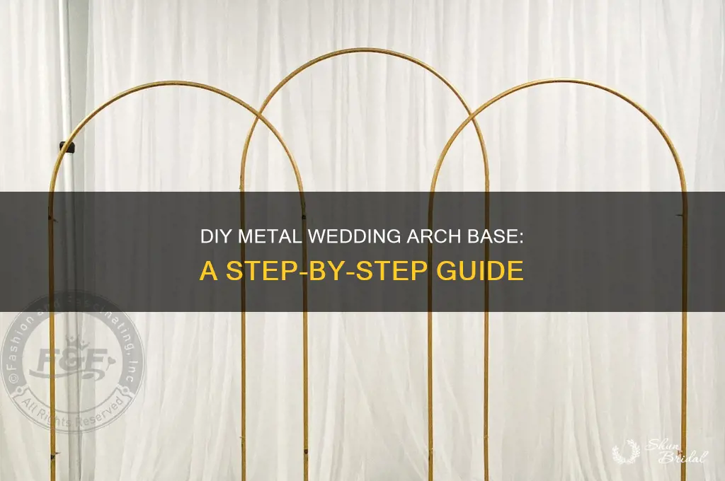 how to create a base for metal wedding arch