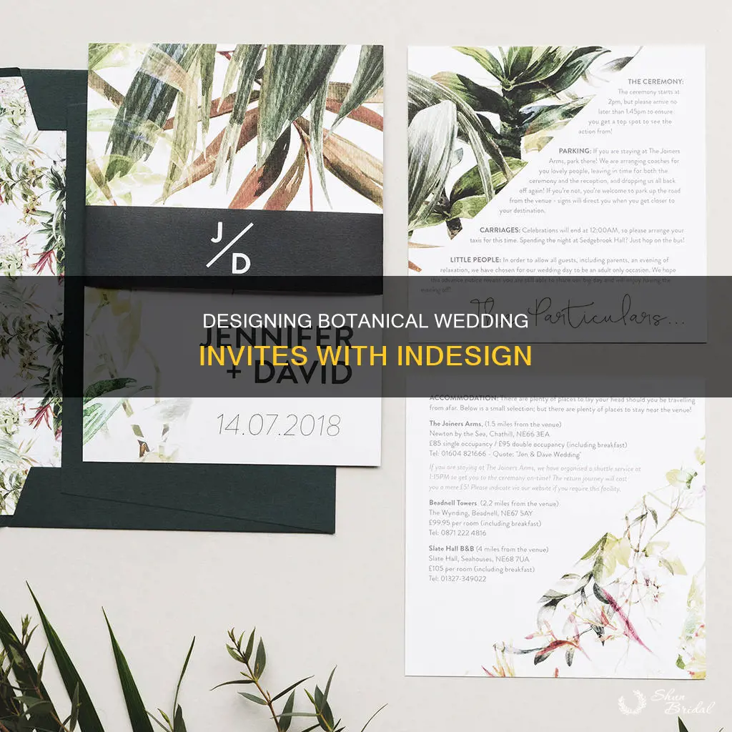 how to create a botanical wedding invite in indesign