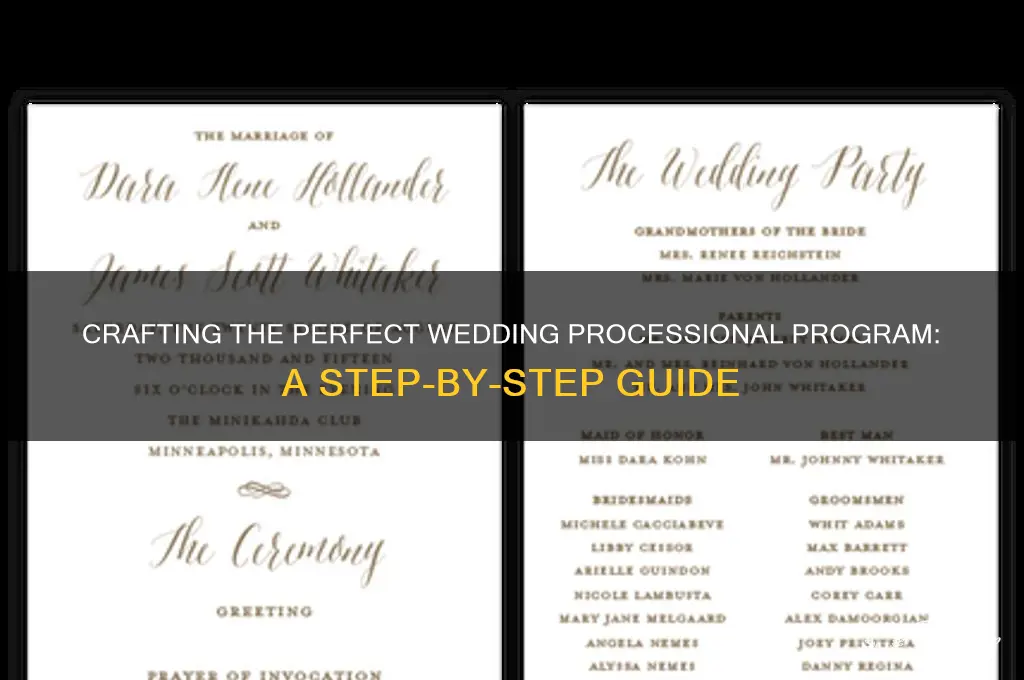 how to create a wedding ceremony processional progarm
