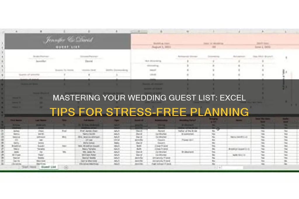 how to create a wedding guest list on excel