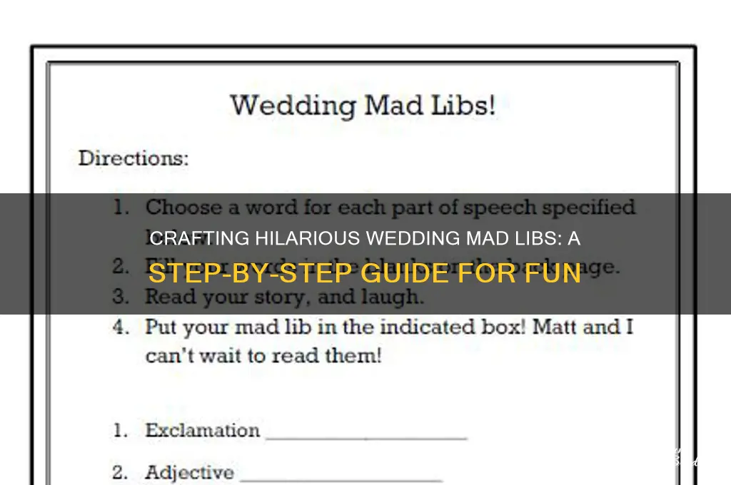 how to create a wedding mad lib