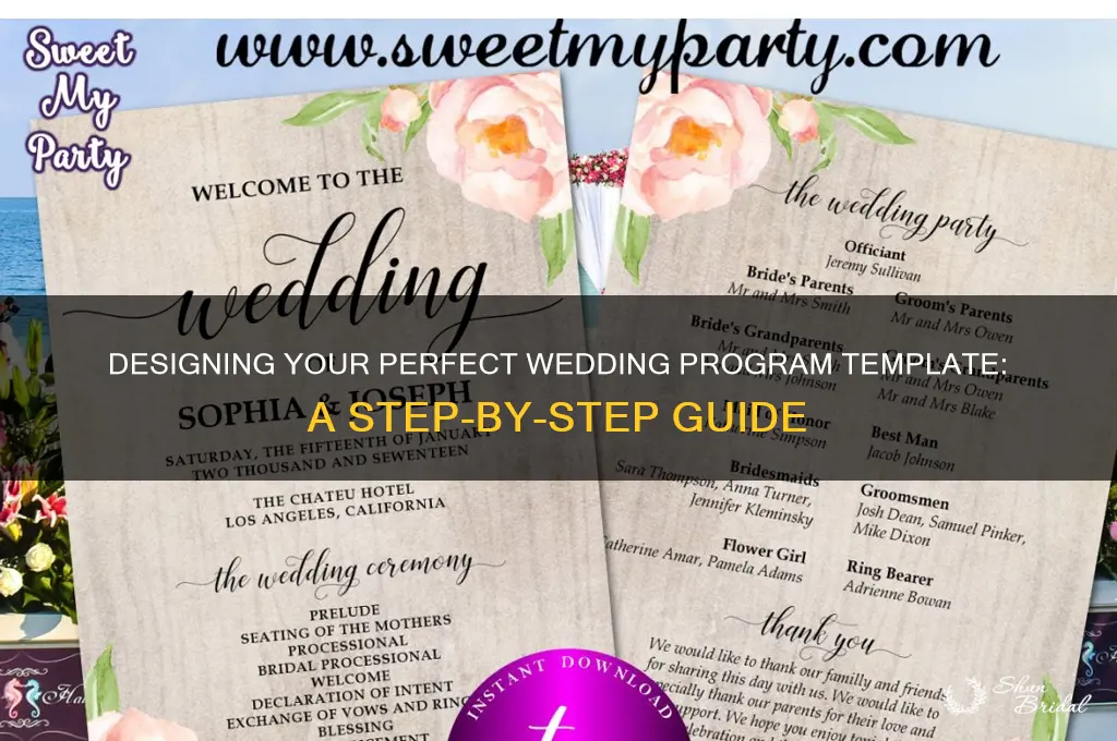 how to create a wedding program template