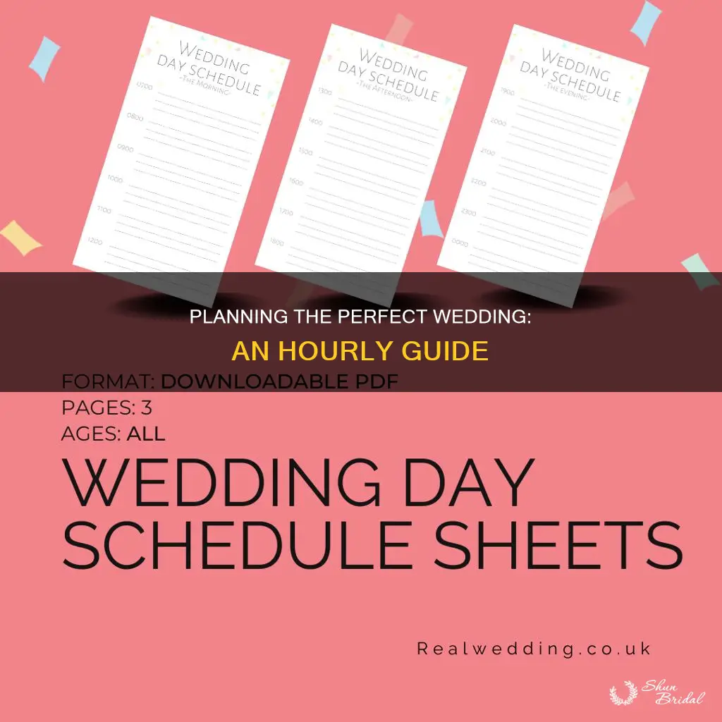 how to create an hourly planner for a wedding