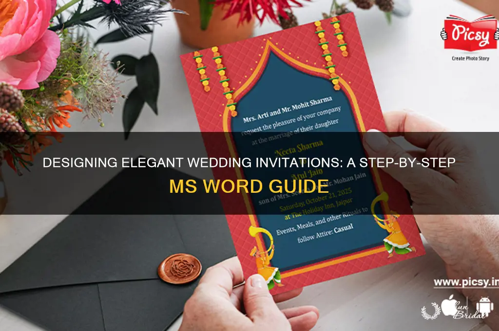 how to create wedding card in ms word