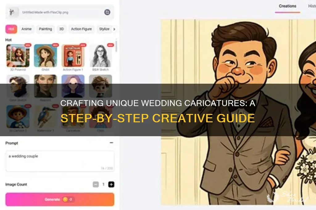 how to create wedding caricature