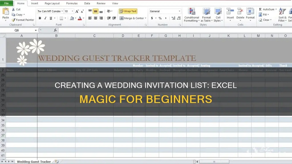 how to create wedding invitation list in excel