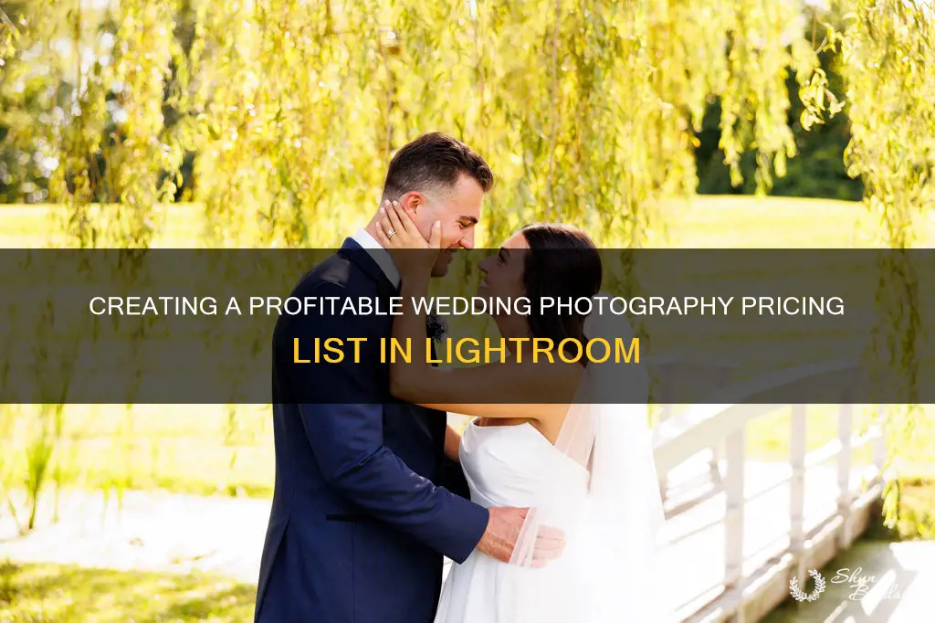 how to create wedding photography pricing list in lightroom