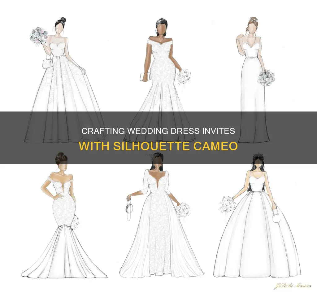 how to cut a wedding dress invitation with silhouette cameo