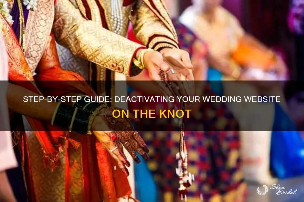 how to deactivate wedding website on the knot