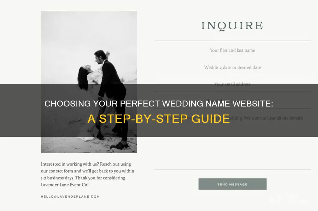 how to decide on your wedding name website
