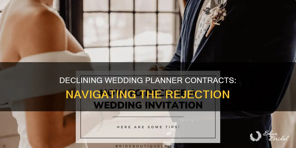 how to decline a contract offer for wedding planner