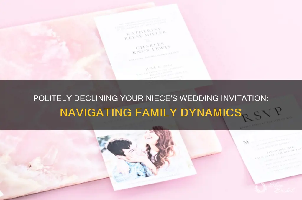 how to decline a nieces wedding due to her mother