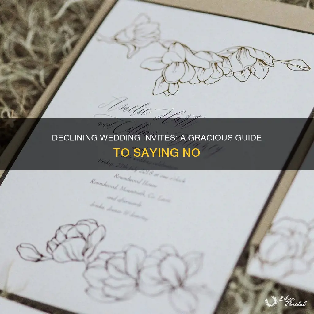 how to decline a wedding invitation sample