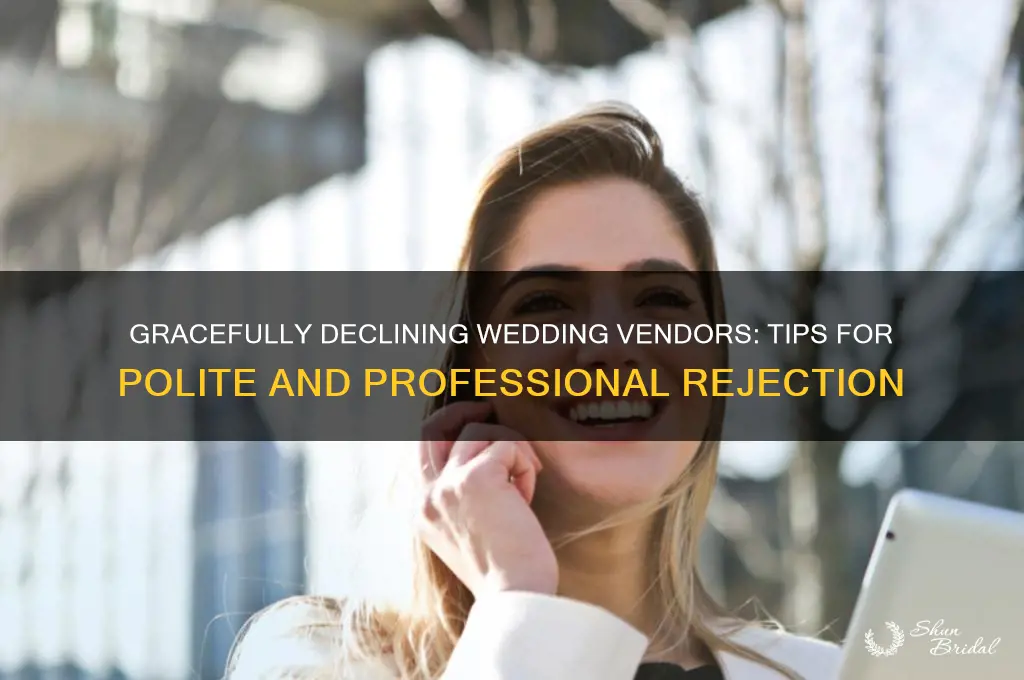 how to decline a wedding vendor