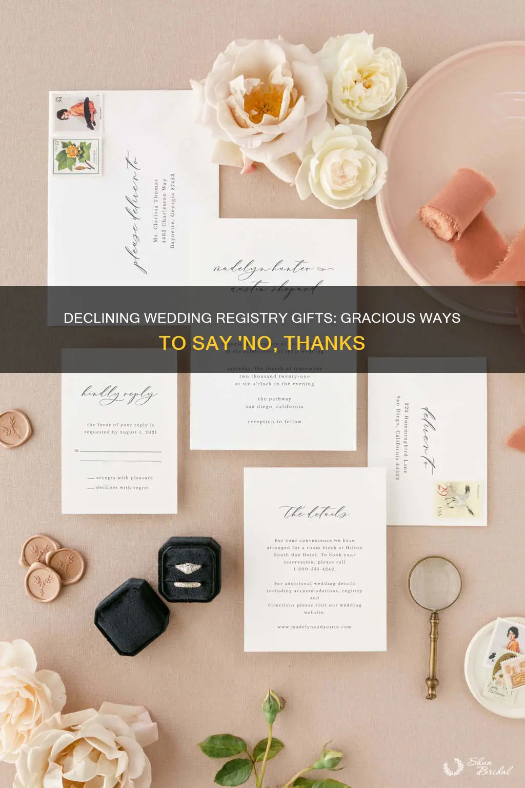 how to decline giving our wedding registry