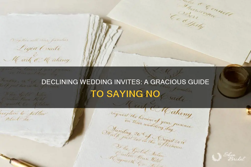 how to decline wedding invitation example