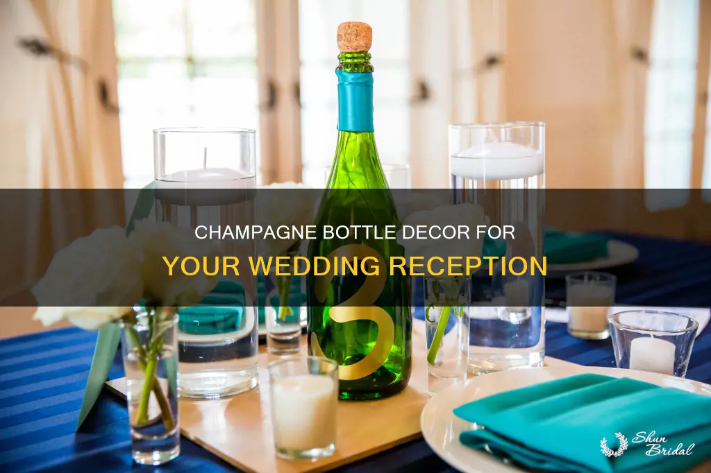 how to decorate a champagne bottle for wedding reception